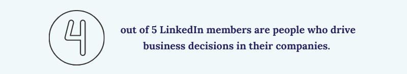 4 out of 5 LinkedIn members are people who drive business decisions in their companies.